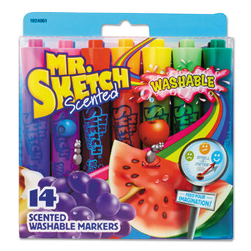 Mr. Sketch® Washable Markers, Broad Chisel Tip, Assorted Colors, 14-set freeshipping - TVN Wholesale